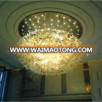 Popular Hand Made Mouth Blown Amber Color Glass Balls Ceiling Lamp