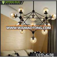 Luxury 5 / 10 / 15 / 21 heads vintage industrial hanging glass ball modern lighting pendant chandelier