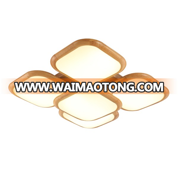 Modern design hot selling decorative dining room wood E27 4 bulbs ceiling light home lighting