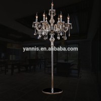 new design modern factory wholesale wedding decoration stand lamp crystal pendant candle chandelier floor lighting