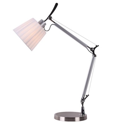 Designer White Fabric Adjust Arm Table Lamp Modern Reading Desk Light