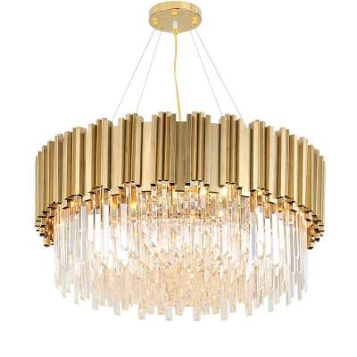 Luxury Golden Ceiling Pendant Light Modern Crystal Chandelier For Villa