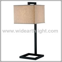 UL Listed Metal Frame Base With Line Shade Hotel Bedside Light Lamp For Bedroom T40261