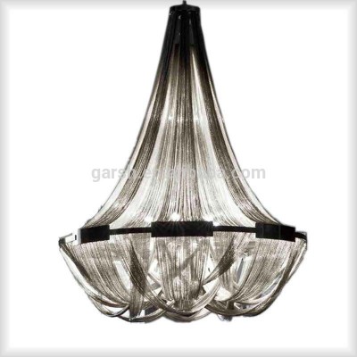 Luxury Silver Chandelier Metal Chain Light