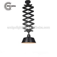 Indoor modern adjustable height black painting iron scissors ceiling lamp