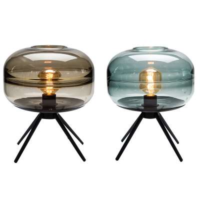 Nordic Tripod Iron Desk Lighting Home Modern Stained Glass Table Lamp