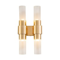 2Heads 4Heads Modern Bedside Lamp Tube Shape Clear Glass Wall Sconce For Hotel