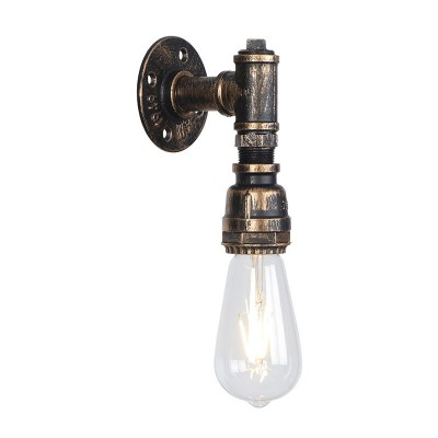 Mini Lightings Vintage Cast Iron Pipe Wall Lamp Industrial Wall Sconce